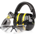 Tradesmart Safety Glasses & Ear Muff Combo w/ Carrying Case & Ear Plugs (Yellow))